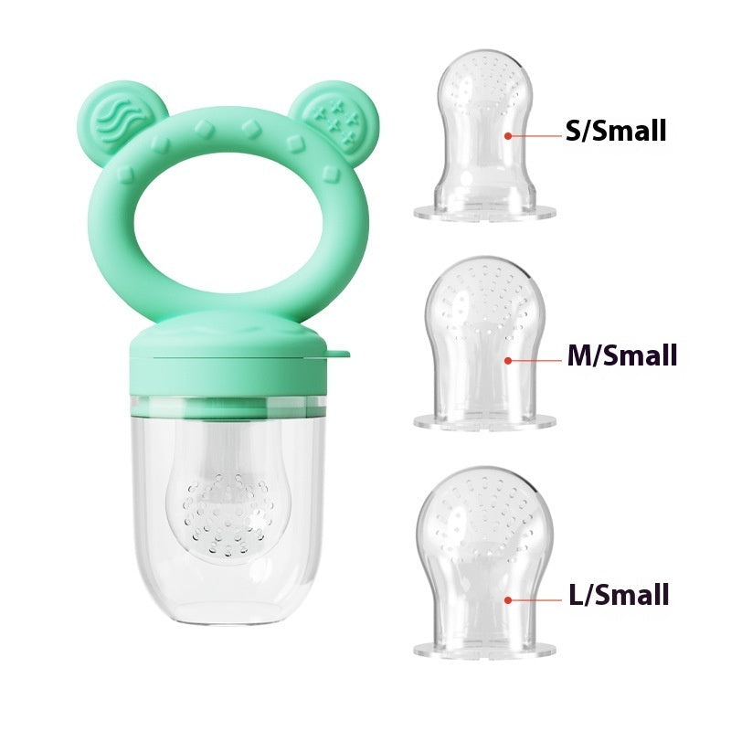 Baby Food Feeder - Safe Silicone Fruit Feeder & Teether Nipple for Solid Foods - Free Shipping