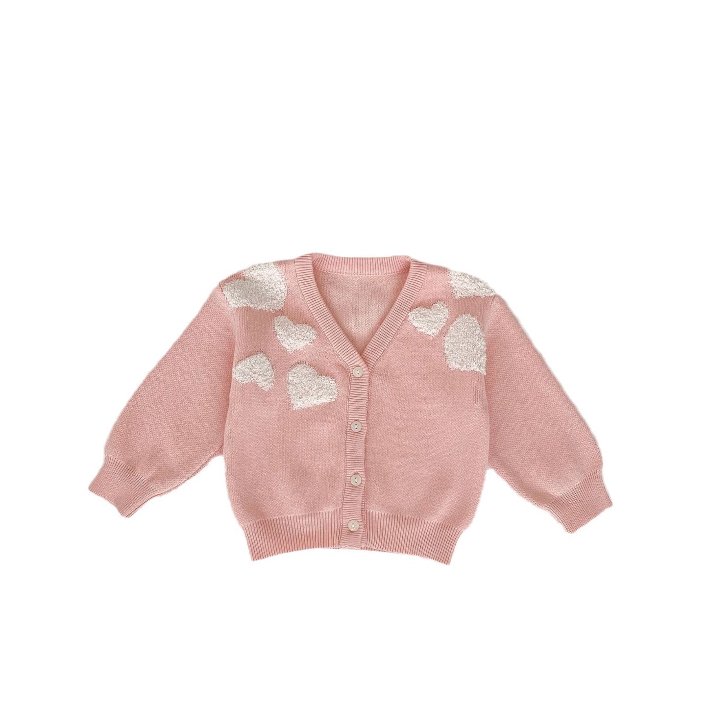 Baby Girl Love Embroidered Sweater - Soft Knit Cardigan Coat for Infants & Toddlers