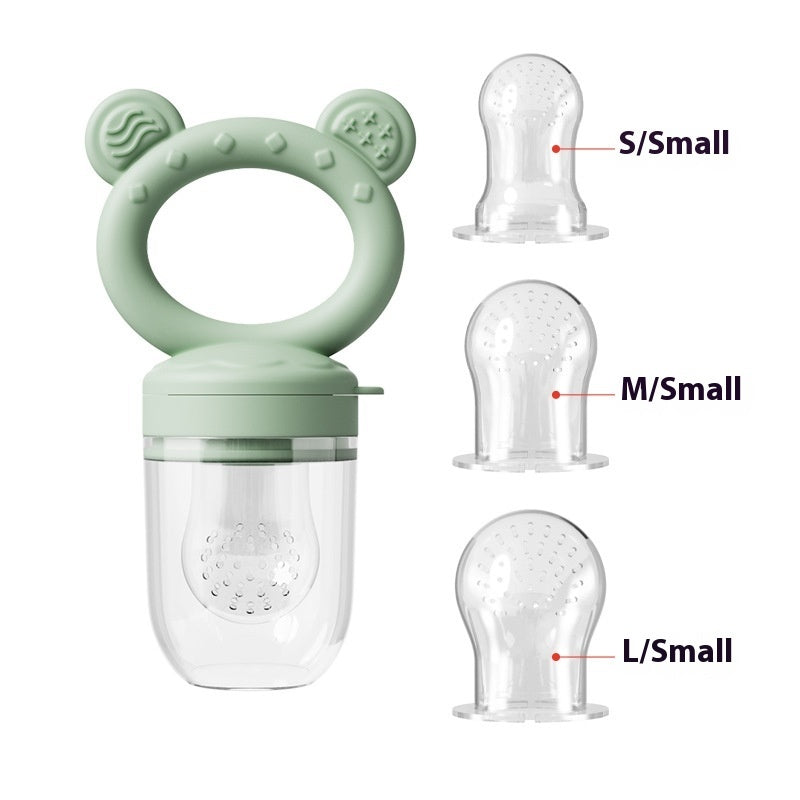 Baby Food Feeder - Safe Silicone Fruit Feeder & Teether Nipple for Solid Foods - Free Shipping