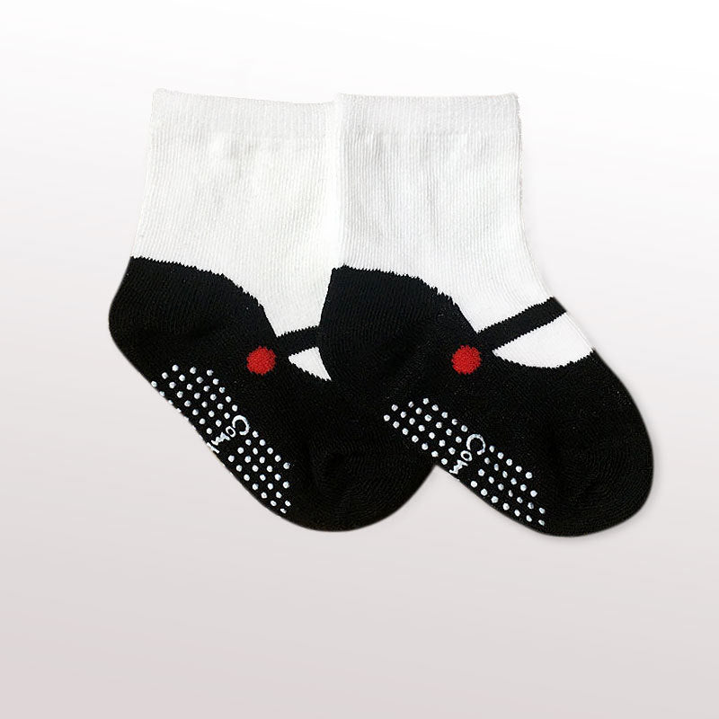 Baby Non-Slip Ankle Socks - Combed Cotton Ballet Socks with Grip Soles