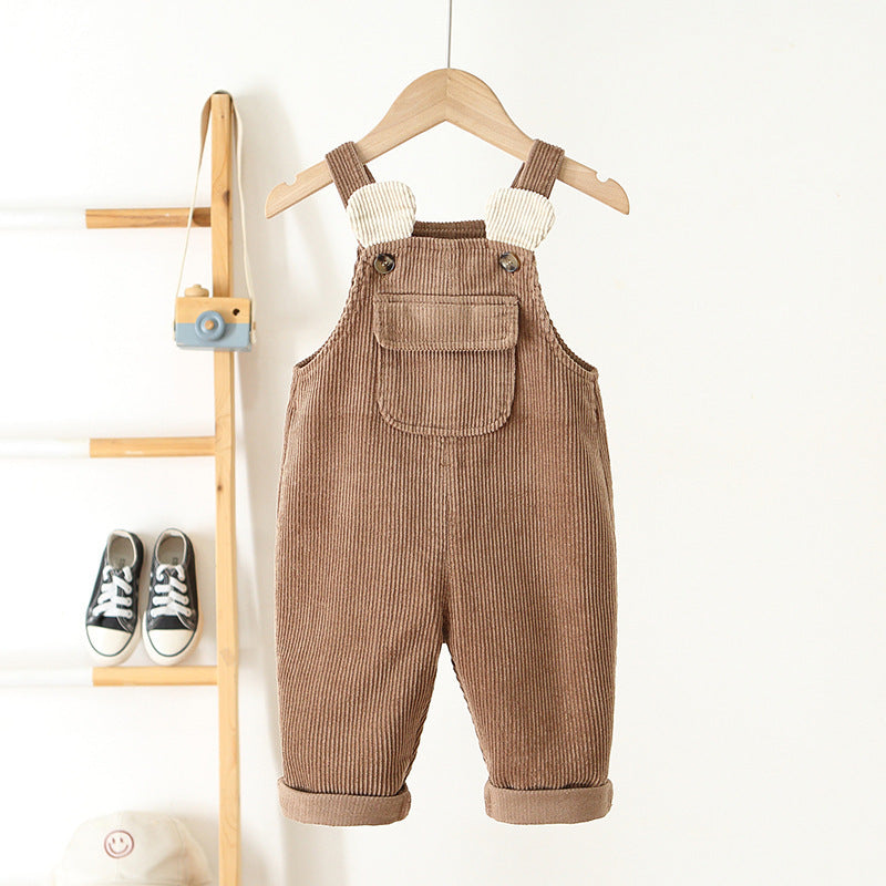 Baby Corduroy Overalls - Cute Fashionable Crawler Romper for Infants & Toddlers