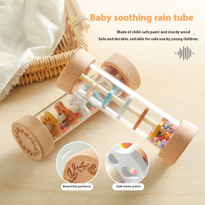 Baby Sensory Rainbow Hourglass Rattle - Rain Sound White Noise Maracas for Infant Comfort