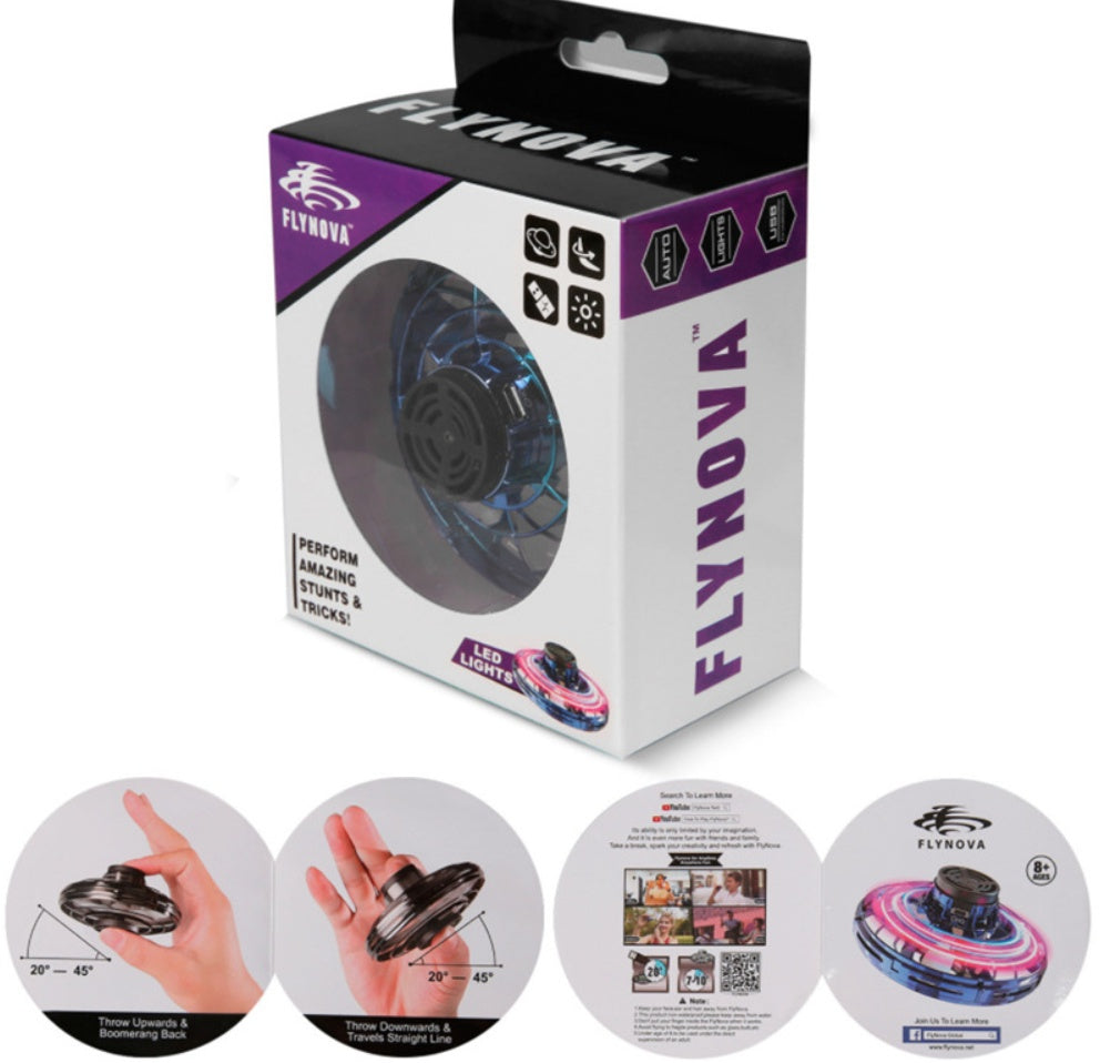 LED UFO Flying Spinner Toy - Interactive Mini Drone for Kids