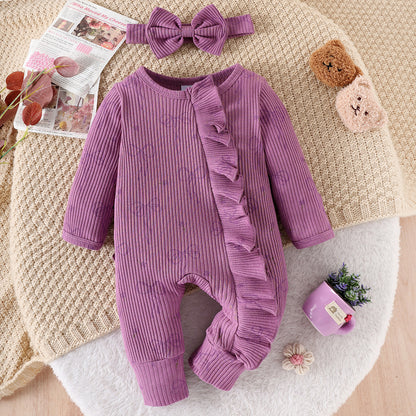 Baby Creative Bowknot Printed Long Sleeve Jumpsuit - Adorable One-Piece Suit - Free Shipping