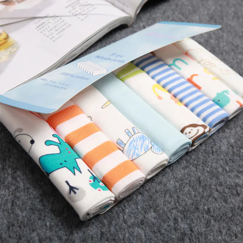 Newborn Cotton Gauze Baby Feeding Towels - 8 Packs