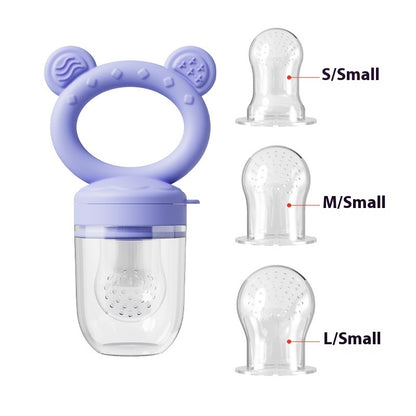 Baby Food Feeder - Safe Silicone Fruit Feeder & Teether Nipple for Solid Foods - Free Shipping