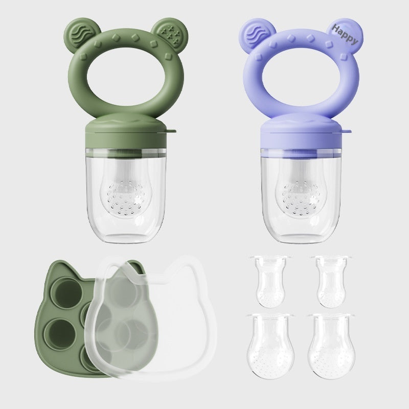 Baby Food Feeder - Safe Silicone Fruit Feeder & Teether Nipple for Solid Foods - Free Shipping