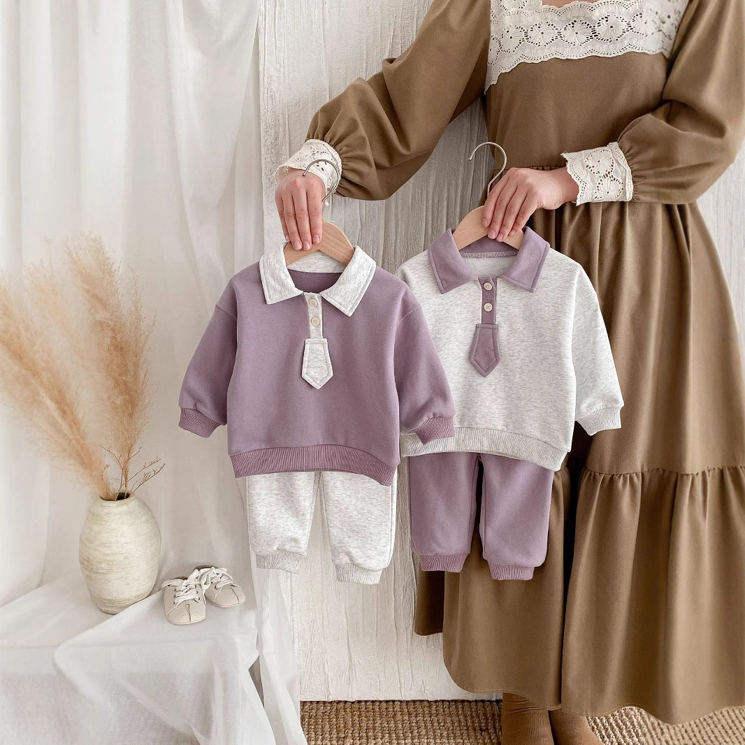 Baby Spring Outfit Set - Cute Top & Casual Pants Two-Piece Suit for Toddlers