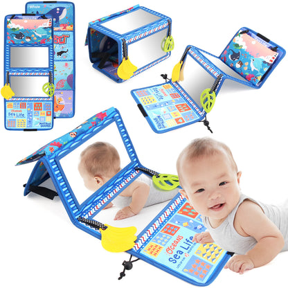 Baby Mirror Cloth Book - Four Folding Mirror Pendant Sensory Toy - Free Shipping