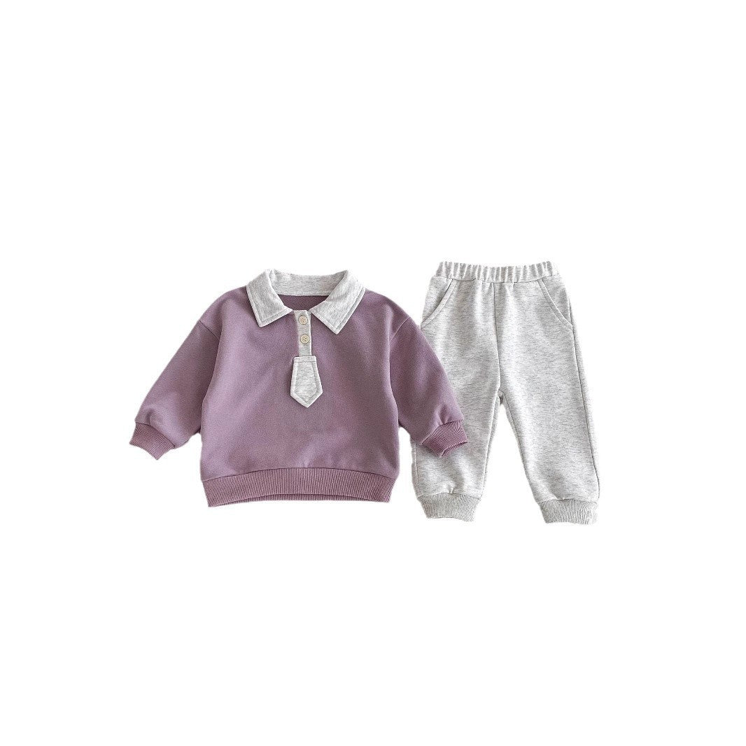 Baby Spring Outfit Set - Cute Top & Casual Pants Two-Piece Suit for Toddlers
