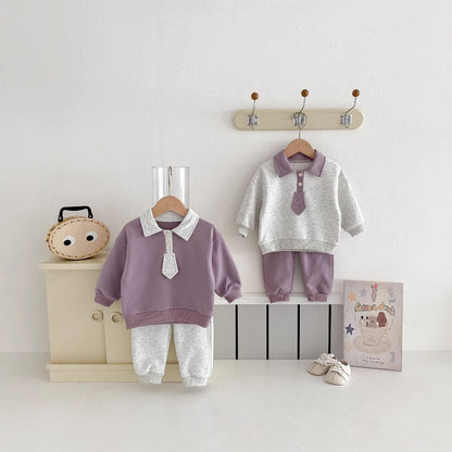 Baby Spring Outfit Set - Cute Top & Casual Pants Two-Piece Suit for Toddlers