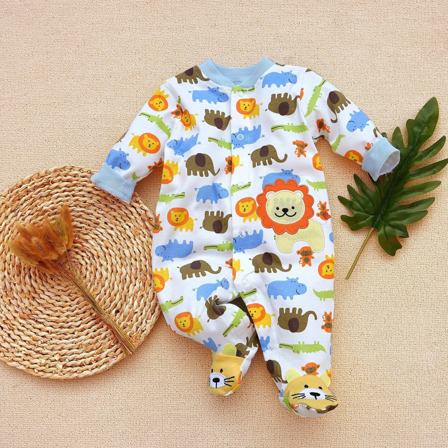 Baby Cotton Romper Long Sleeve Jumpsuit - Cute Animal Designs - Free Shipping