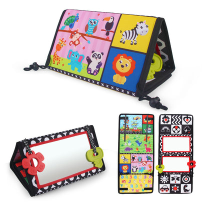 Baby Mirror Cloth Book - Four Folding Mirror Pendant Sensory Toy - Free Shipping