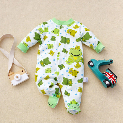 Baby Cotton Romper Long Sleeve Jumpsuit - Cute Animal Designs - Free Shipping